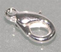 Karabinerverschluss mit Ring, 1 Stk, silberfarben, 13x6 mm